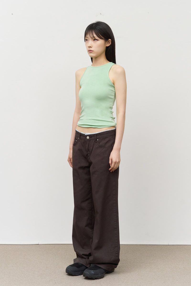 (W) Bean Ribbed Sleeveless