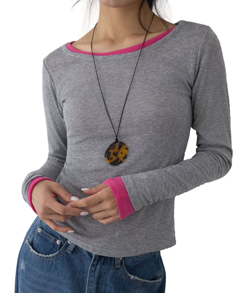 Duo U-Neck Long Sleeve T-Shirt