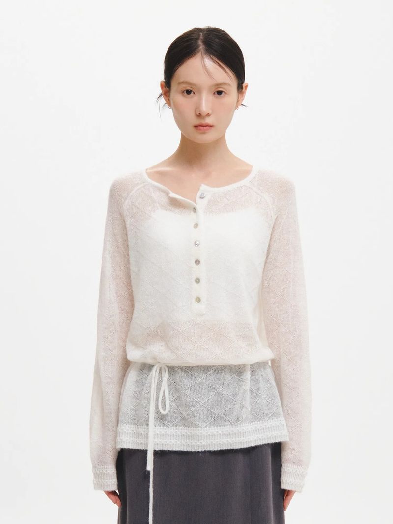 HAIRY DIA SHEER KNIT PULLOVER