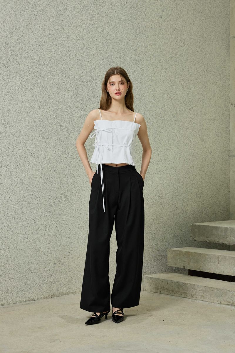 TOMO WIDE SLACKS / BLACK