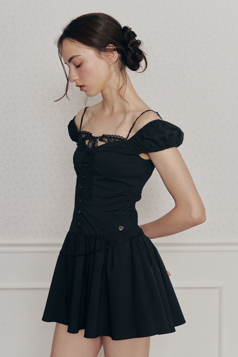 WENDY RIBBON DRESS black