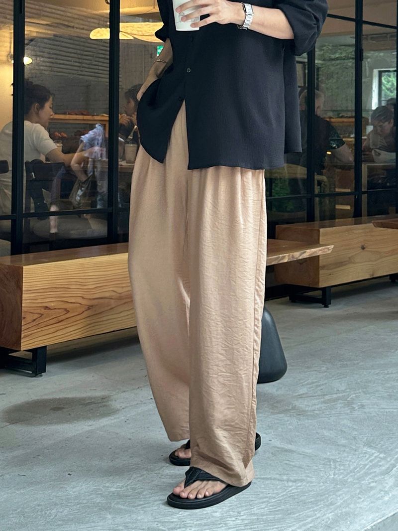 [SET] LMN Martin Air Cool Oversized Linen Shirt + Niel Natural Pintuck Linen Pants