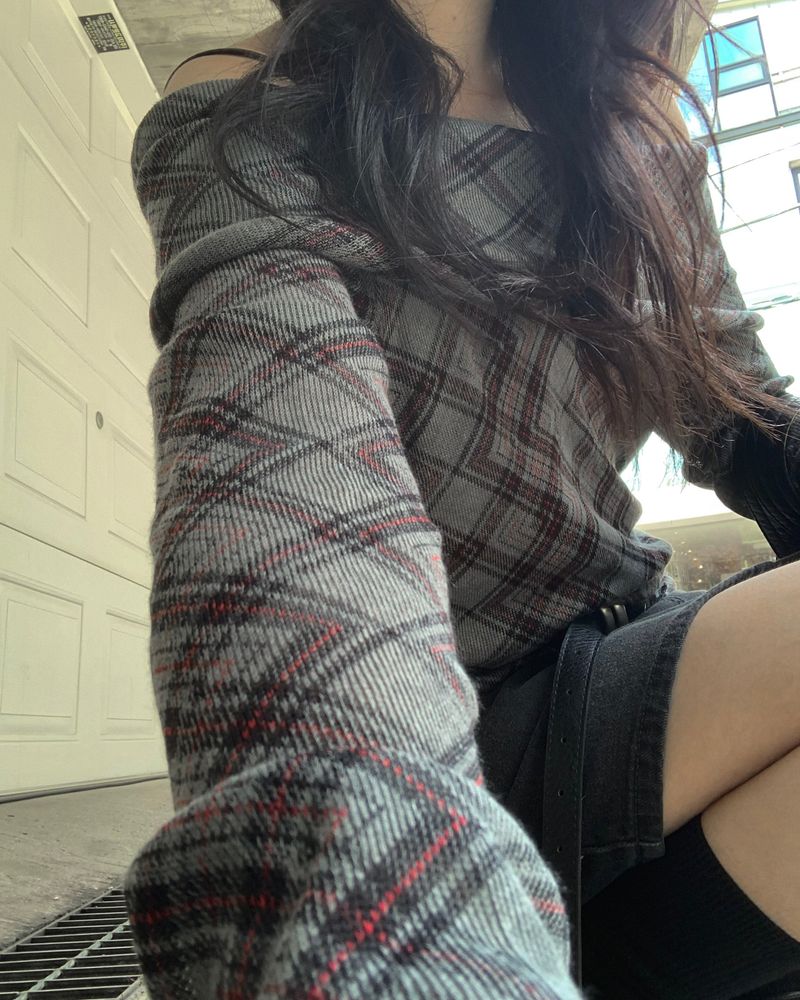 Dark denim mini skirt