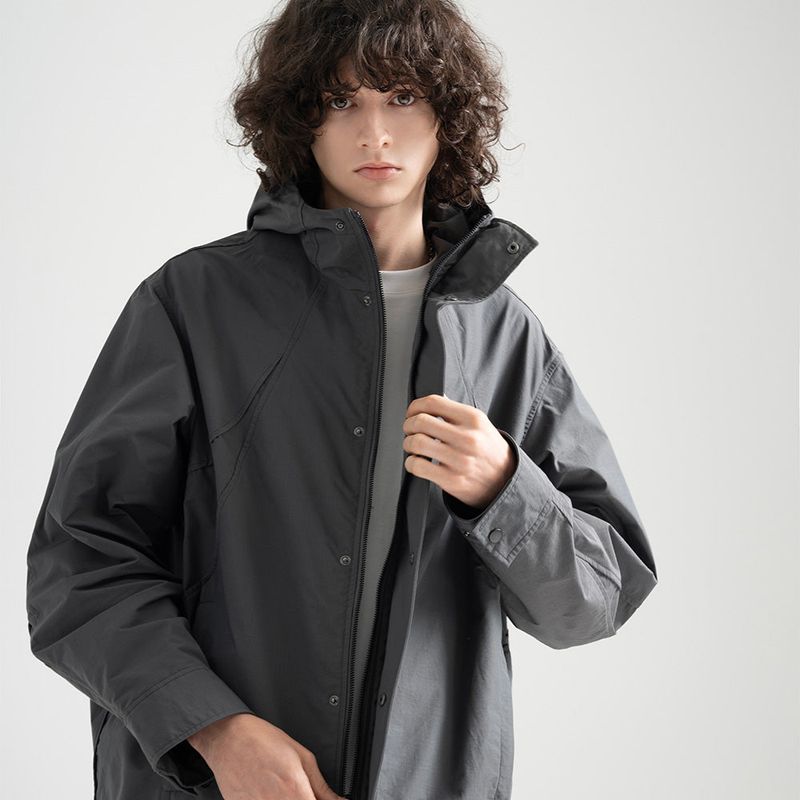 Nylon RIB Flash Line Jacket - GREY