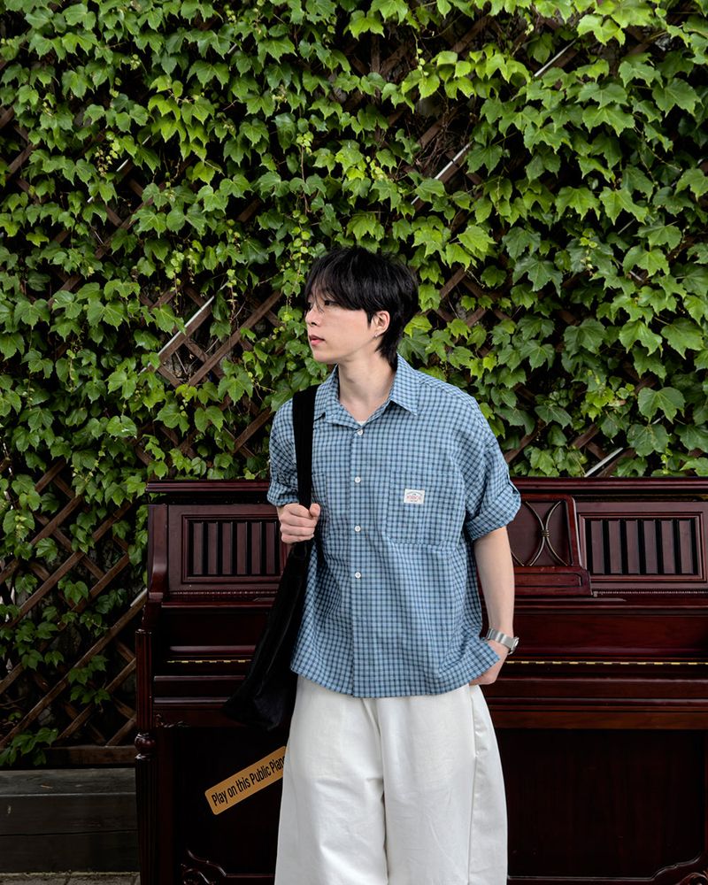 Mirel Check Roll-Up Half Shirt