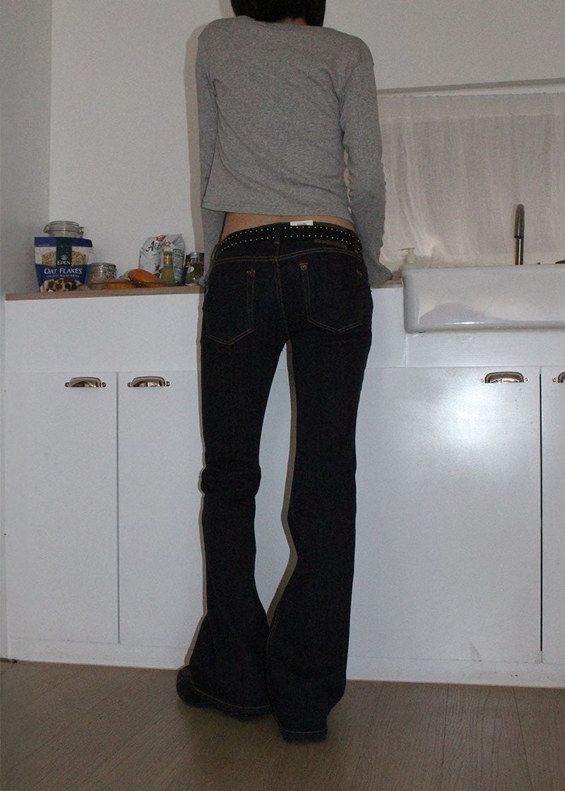 DEEP SLIM BOOTS CUT DENIM