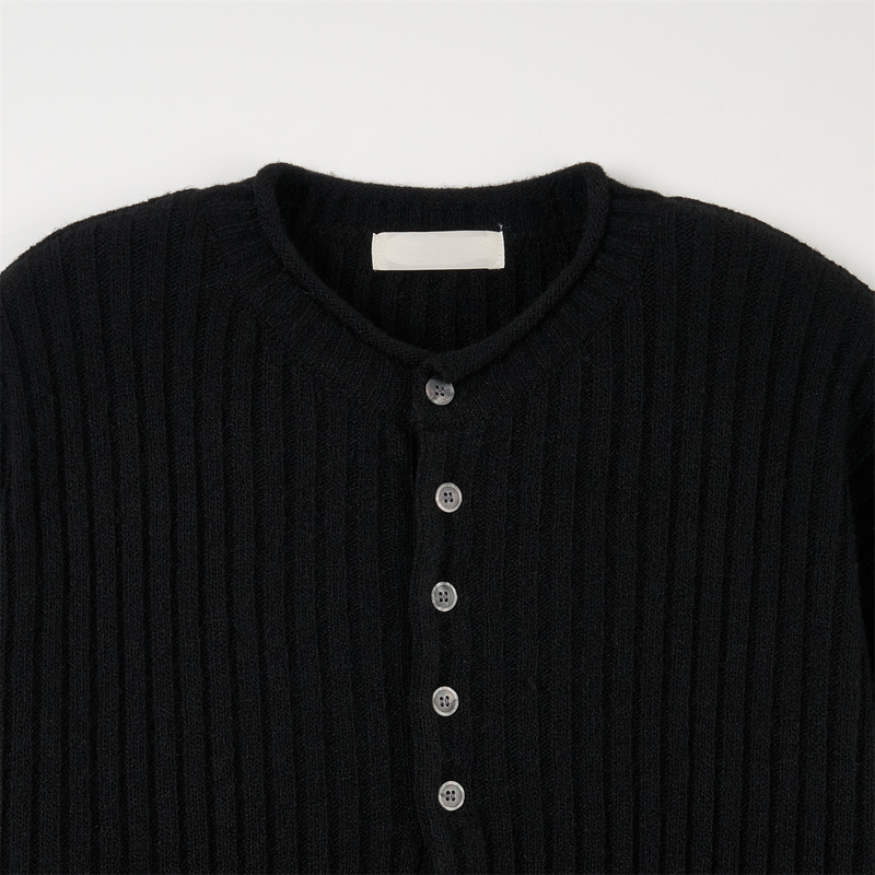 Stoic Henley-Neck Wool Knit (4 Colors)