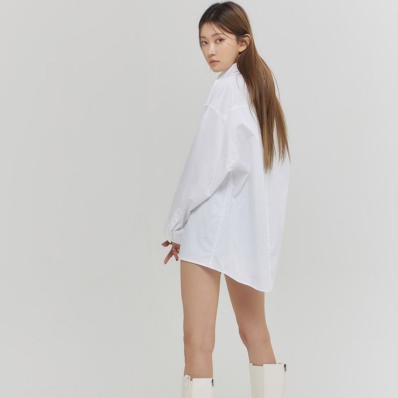 OVERSIZE BACK INCISION SHIRT WHITE