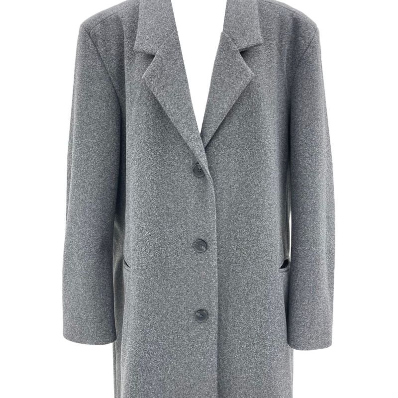 [UNISEX] Wool back button maxi long coat (Gray)