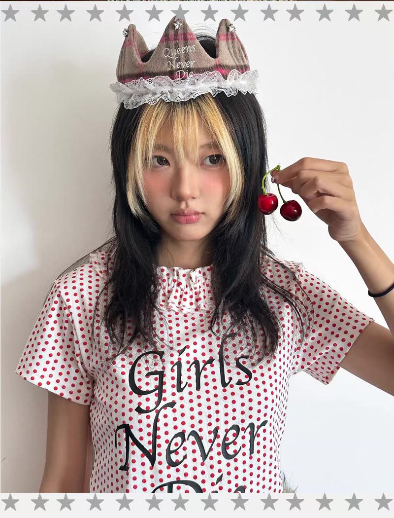 loveplayshop（ラブプレイショップ）の「イスケープパラダイス Loveplayshop "ガールズネバーダイ" レッドポルカドットショートスリーブシャツ（トップス）」