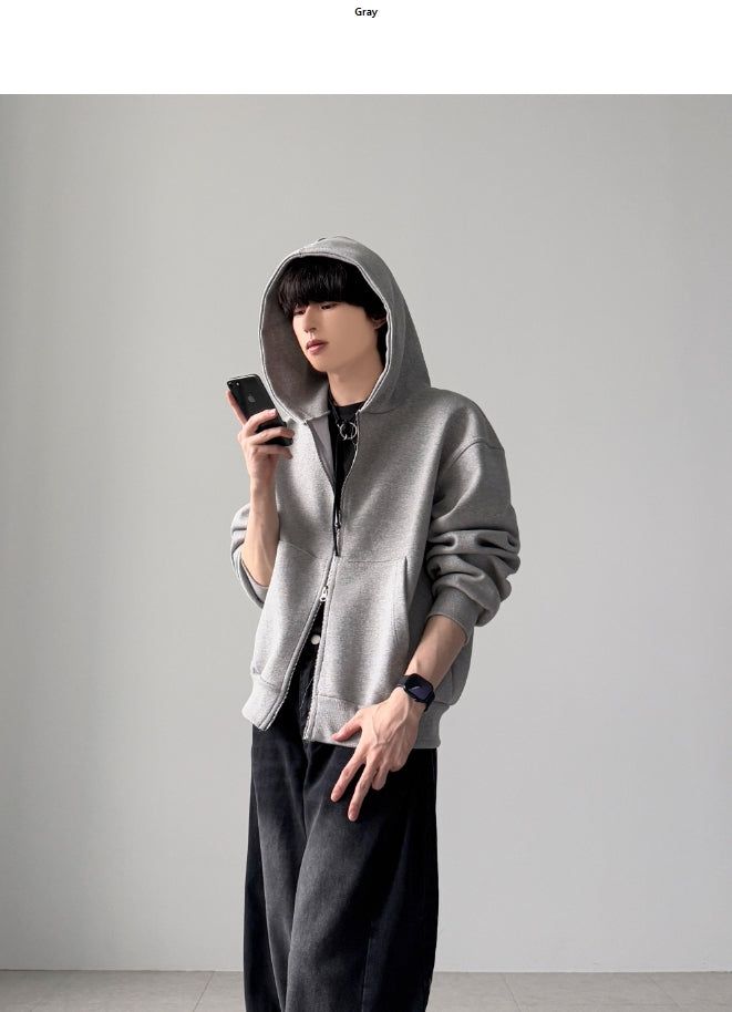 Bonded Crop Hood Zip-Up