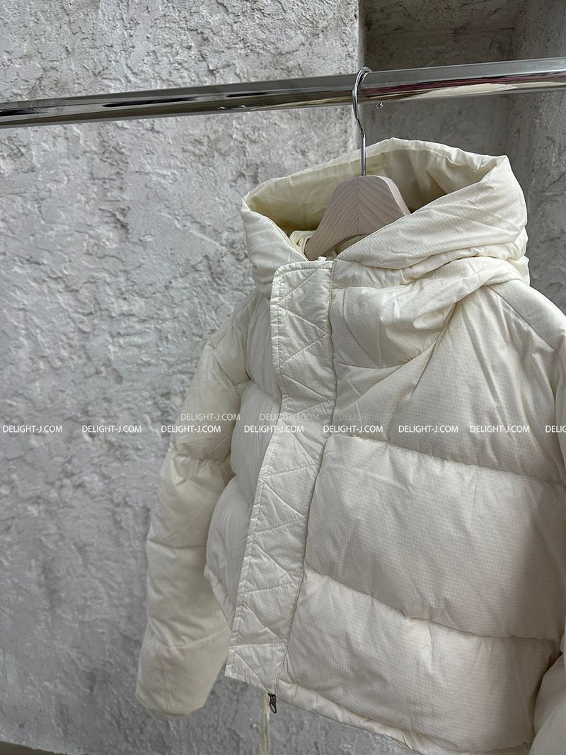 reversible duck down double-sided crop padded coat