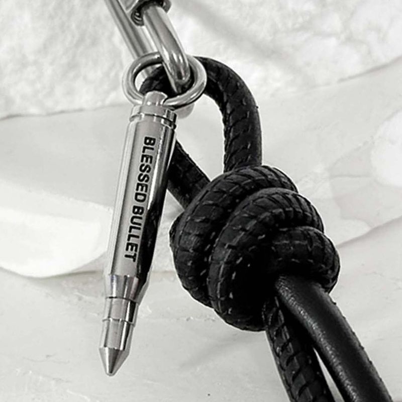 ss-Volume leather rope keyRing_black