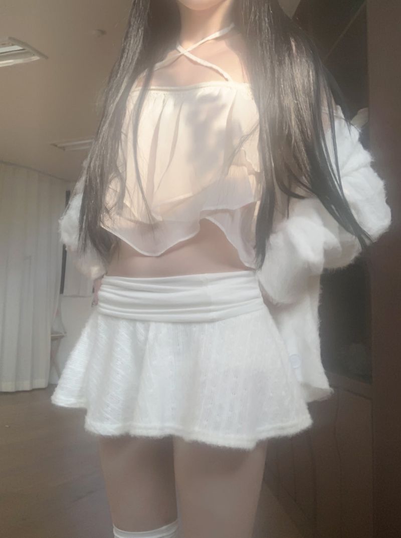 suzen(スゼン)の「Heimin low-waist fur skirt (ivory)(Skirts)」