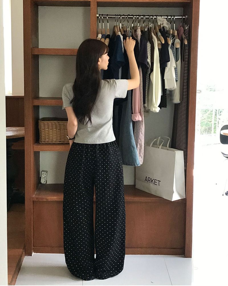 [MADE] Dot, Pintack Wide Pants