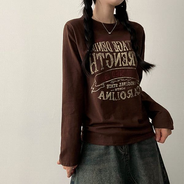 hijjoo（ハイチュー）の「Ruth ヴィンテージレタリング長袖T（トップス）」