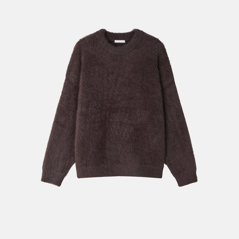 Angora hairy cropped knitwear