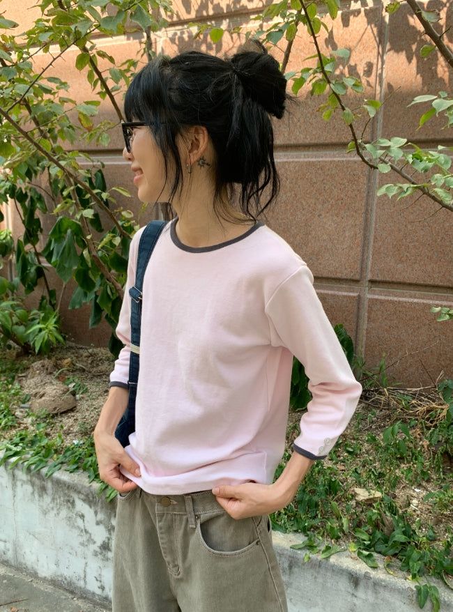 BAON（バオン）の「26SS★ [BAONHAUS] Ketron Color Matching Three Quarter Tee（Tops）」