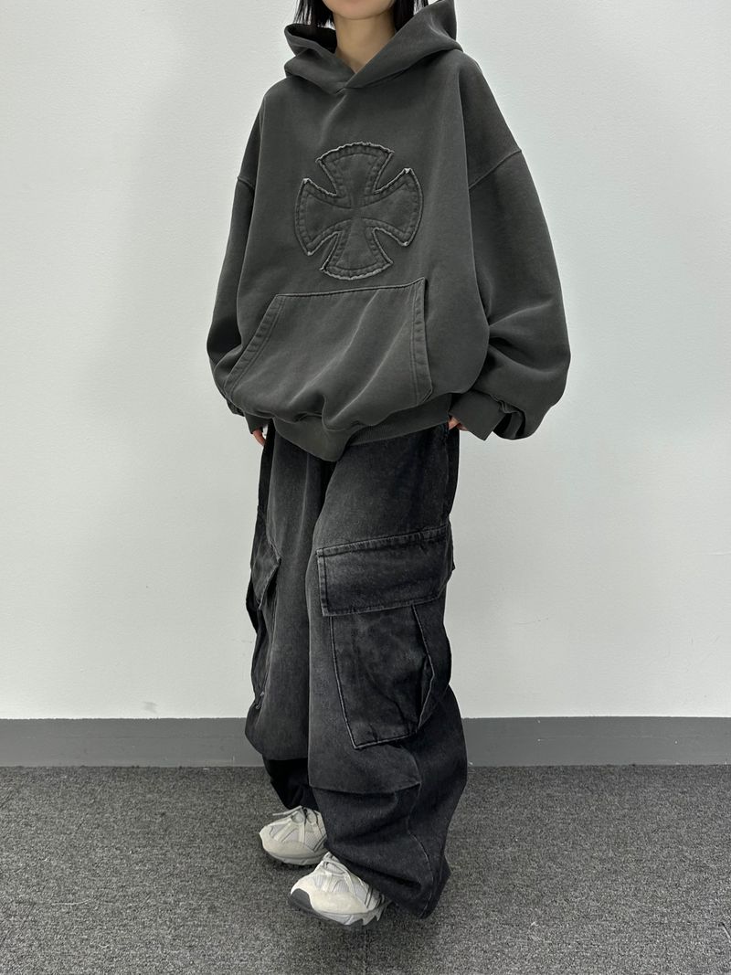 denim oblique cargo pants