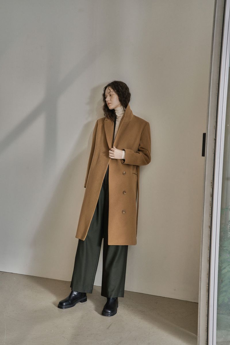 WOOL TWILL SETUP PANTS_DEEP KAHKI