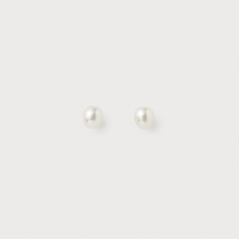 Oval Pearl Earrings, small
