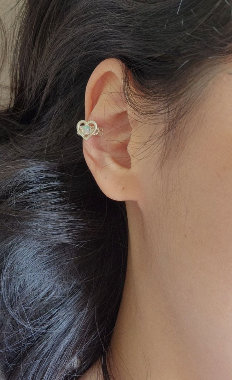【MADE】 Heart quilting earcuff