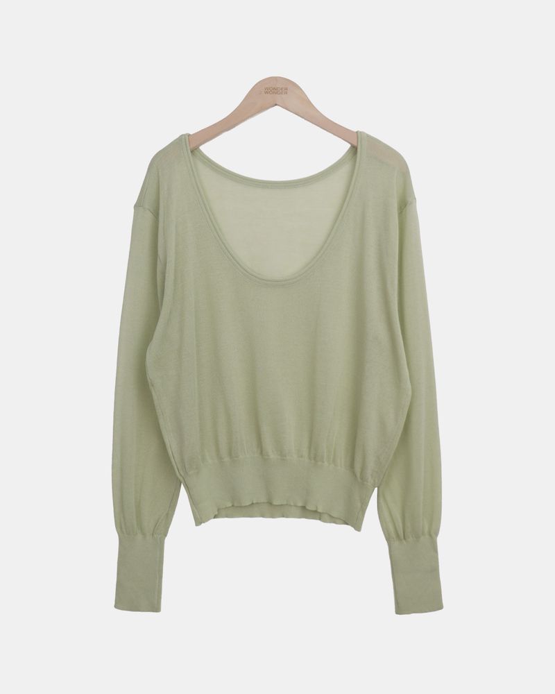Marda Deep U-Neck Long-Sleeve T-Shirt