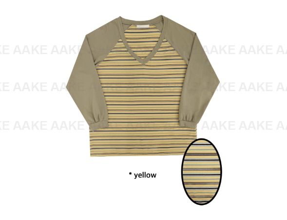 V-NECK STRIPE RAGLAN LONGSLEEVE