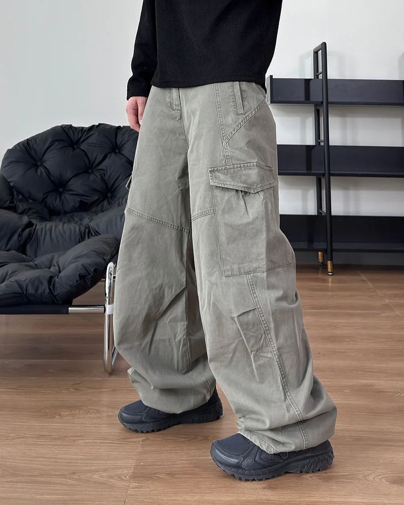 Cerne Dying Washed Curved Cargo Pants