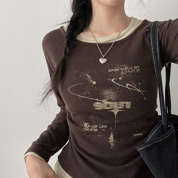 hijjoo（ハイチュー）の「Shirring Long Sleeve T-shirt, Lude Slim Fit Long Sleeve (5 colors)（Tops）」