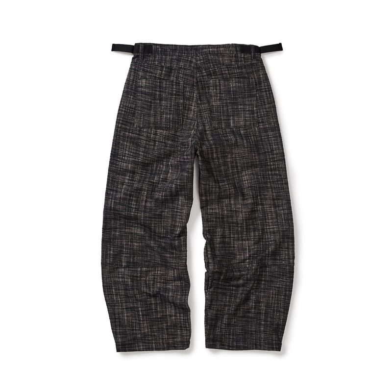 Shaggy check pouch pants / Black purple