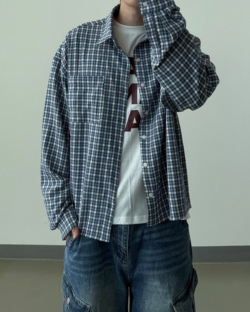 N Semi Crop Check Shirt