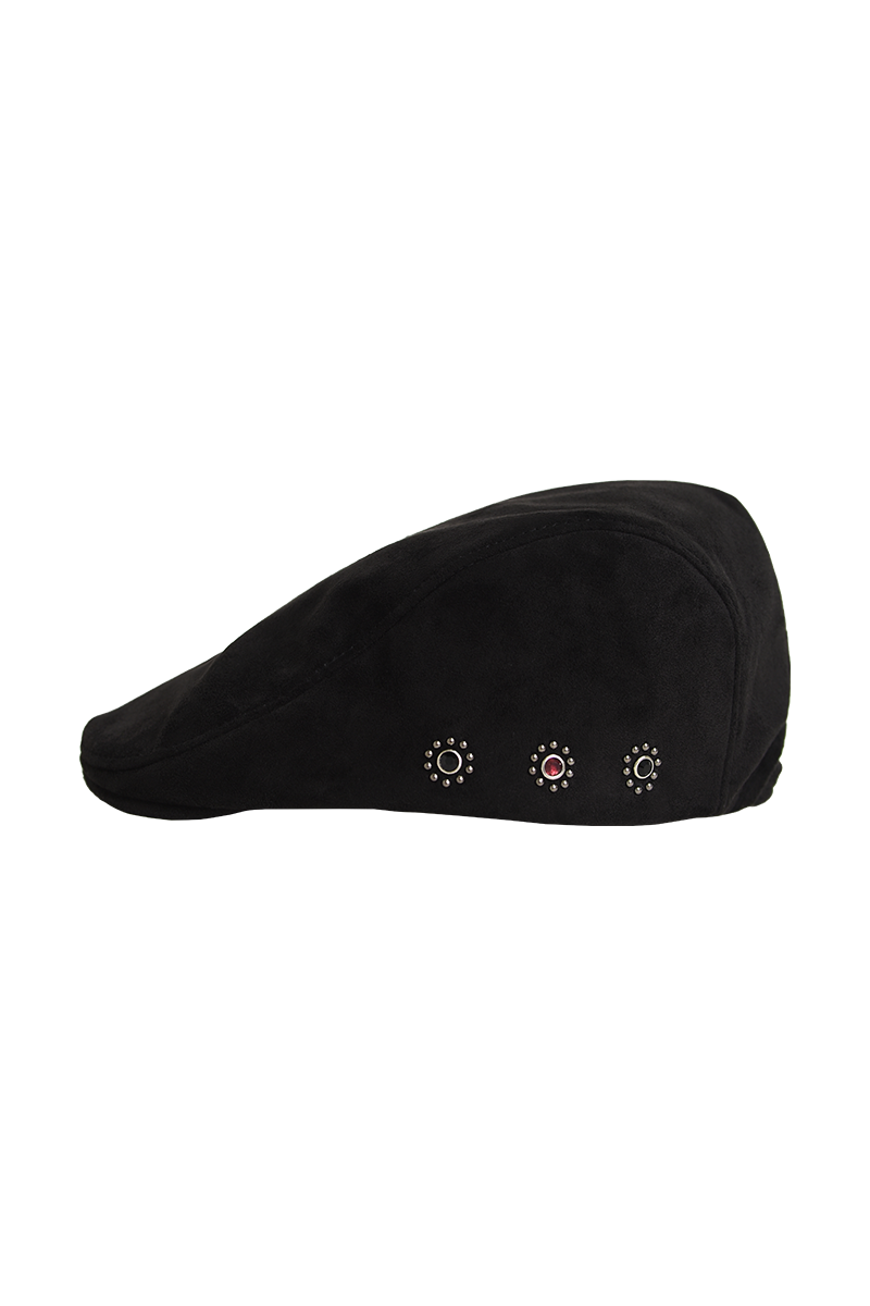 KOOKEESEE（クキシ）の「Eco Suede Stud Hunting Cap (Black)     （Hats）」