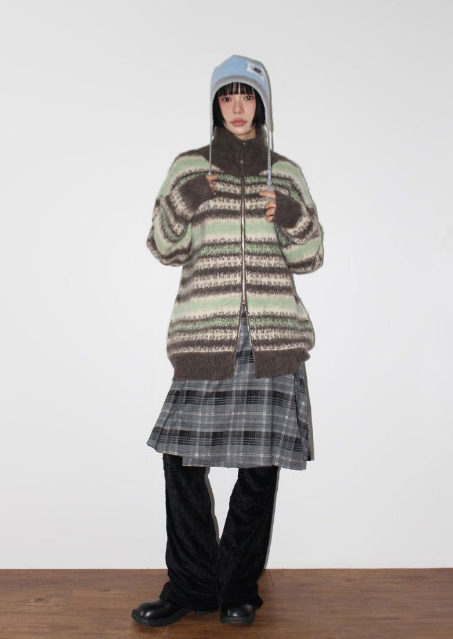 PLAID LAYERED WRAP SKIRT