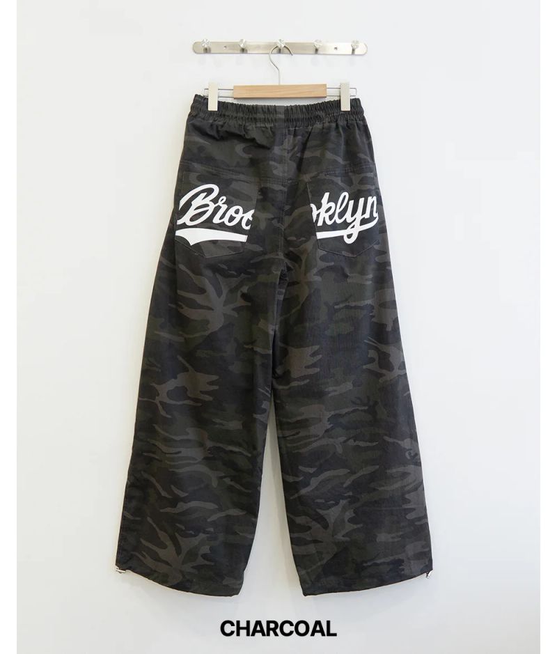 Bru Lettering Camo Pants