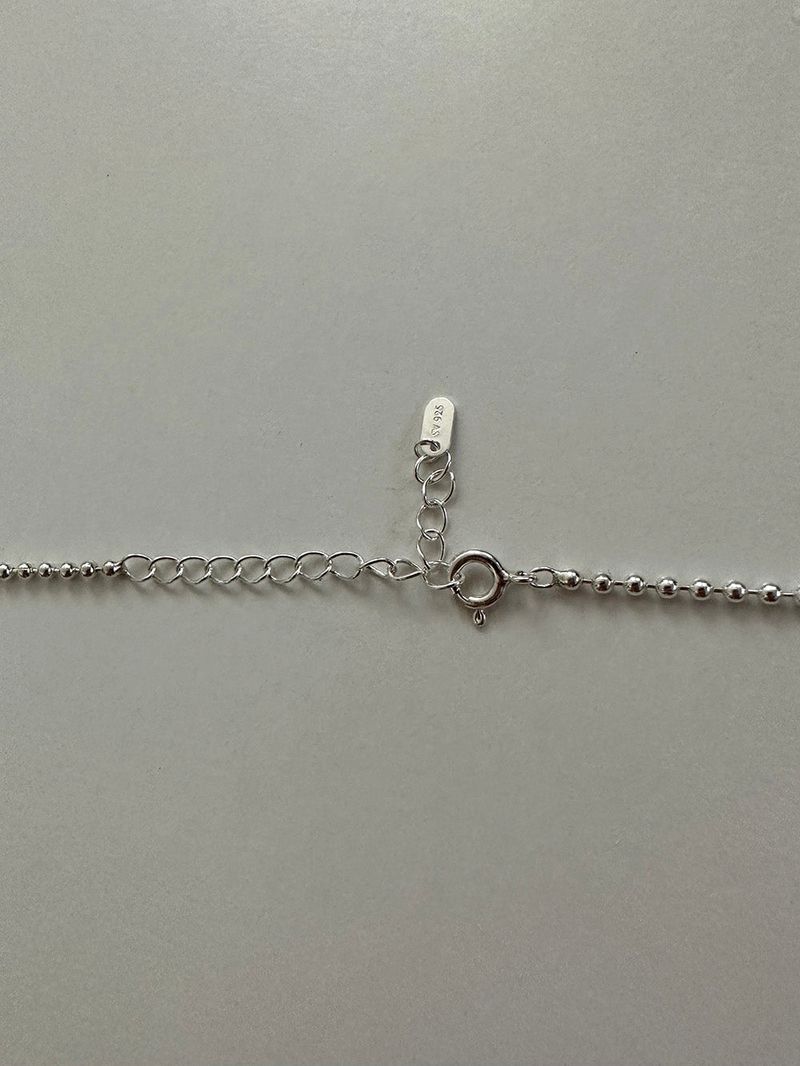[92.5silver] Clear heart necklace