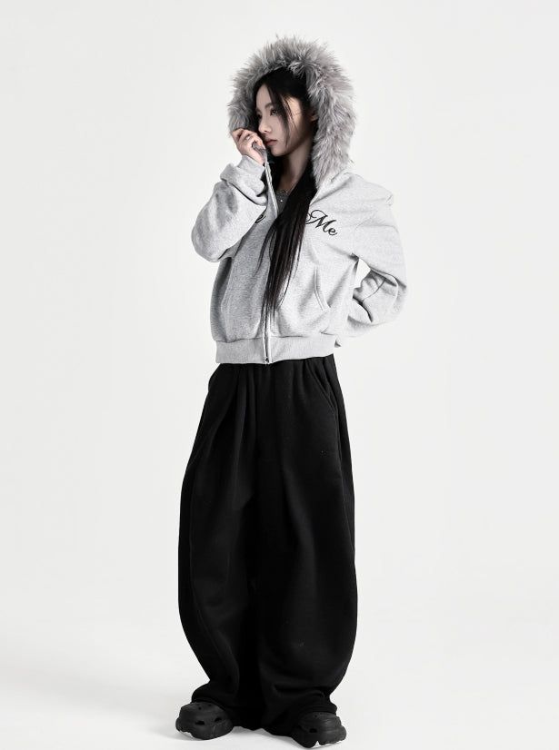 Nero Fleece Pintuck Pants