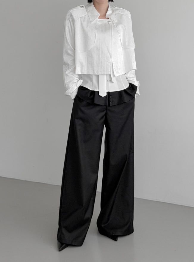 Ella Button Flare Skirt Pants