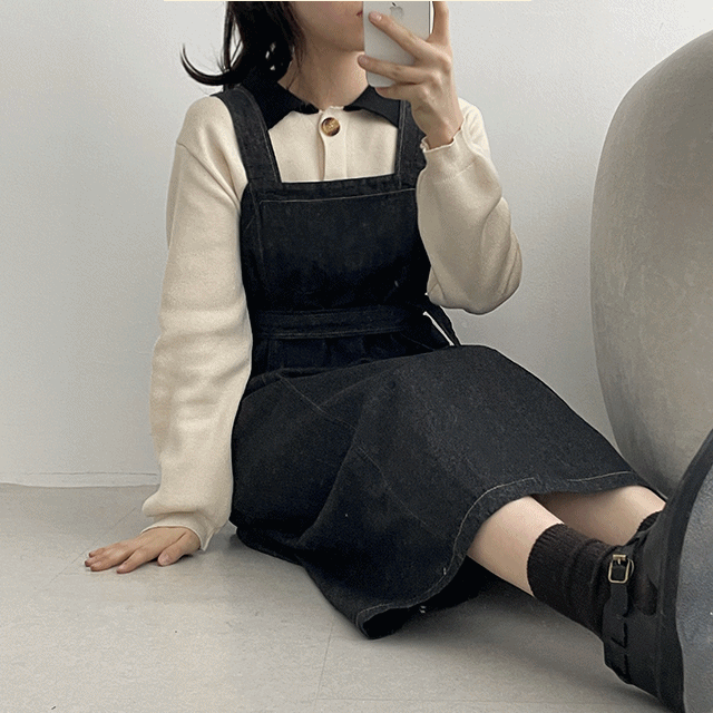 hijjoo（ハイチュー）の「raw denim sleeveless dress（Dresses）」