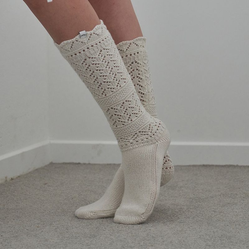 OVT-U(オーブイティーユー)の「Lacy Knit Knee Socks_3 color(Fashion Accessories)」