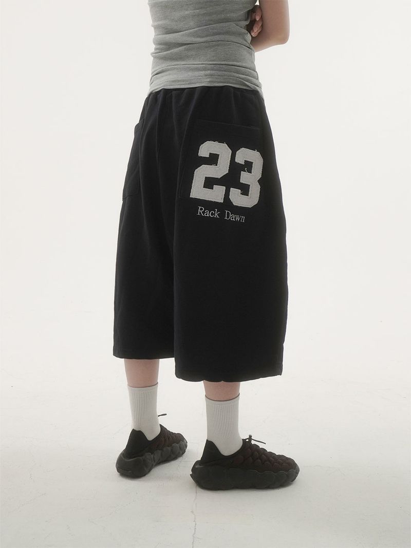 Bold 23embroidery bermuda sweat pants -3C