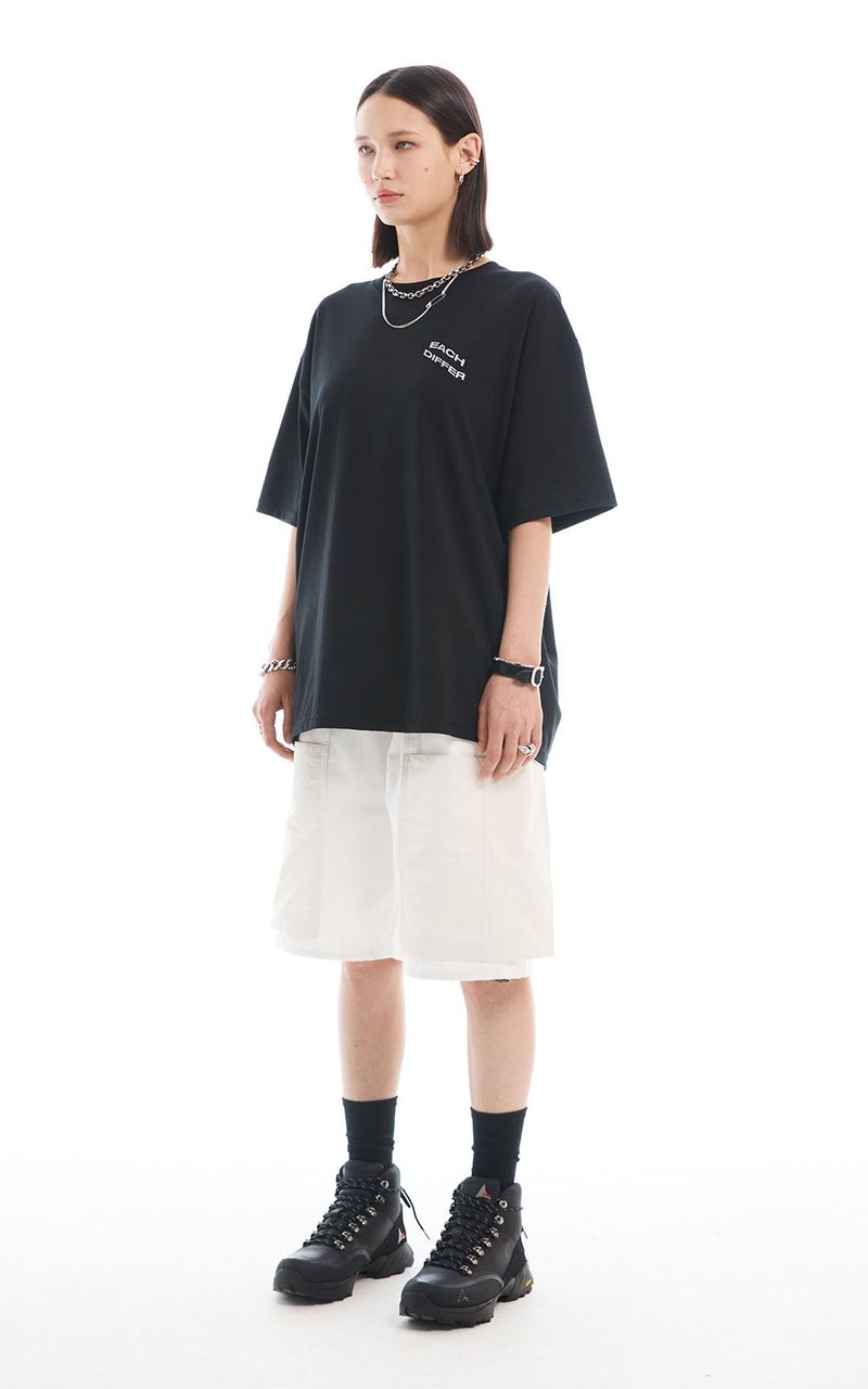 REFLECTIVE OVER SIZE T-SHIRT_BLACK