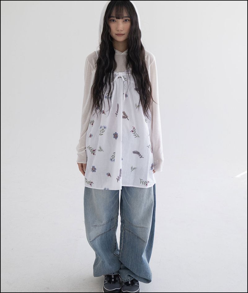 Banel datt curved denim pants