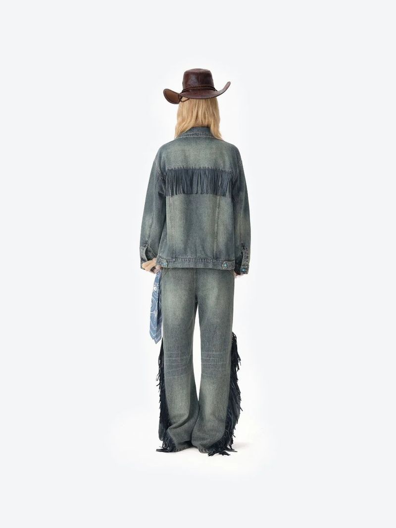 13DE MARZO Western Cowboy Denim Jacket