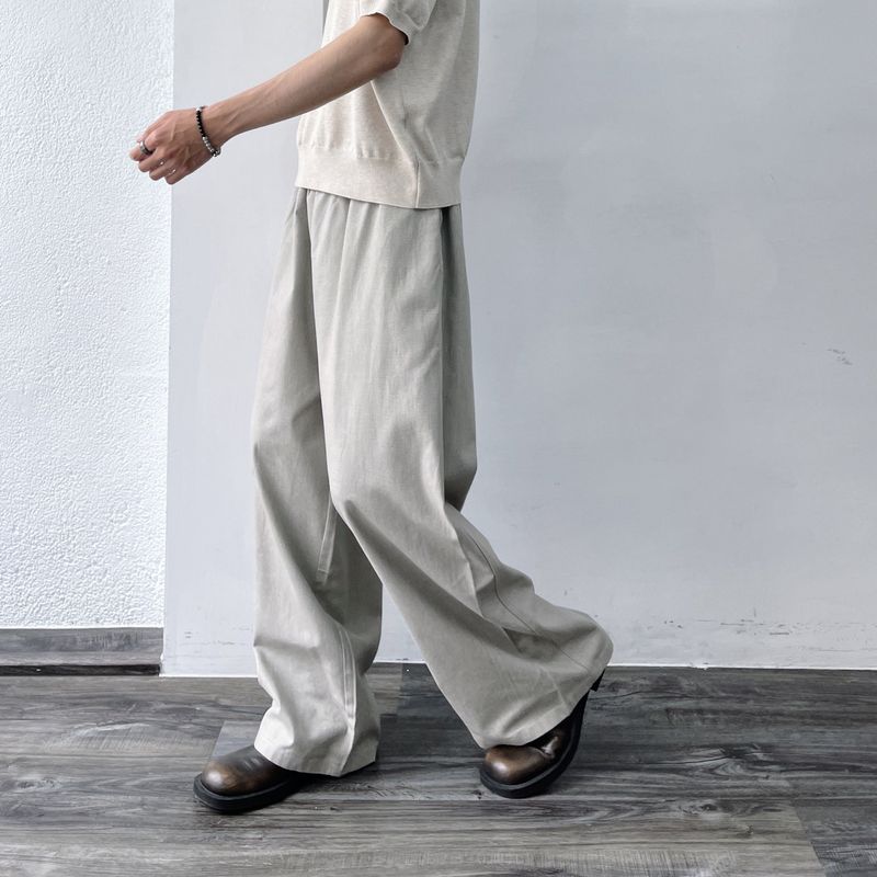 Slate Wide-Silhouette Trousers