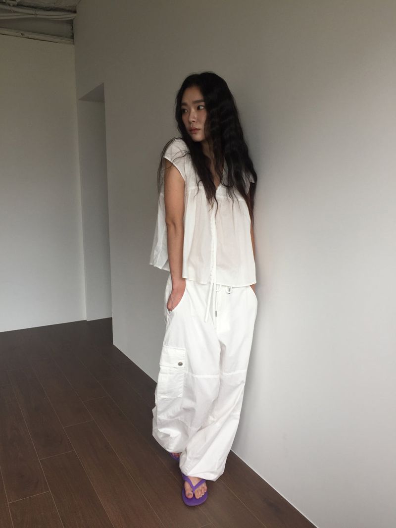 Peep Wide Cargo Pants (3color)