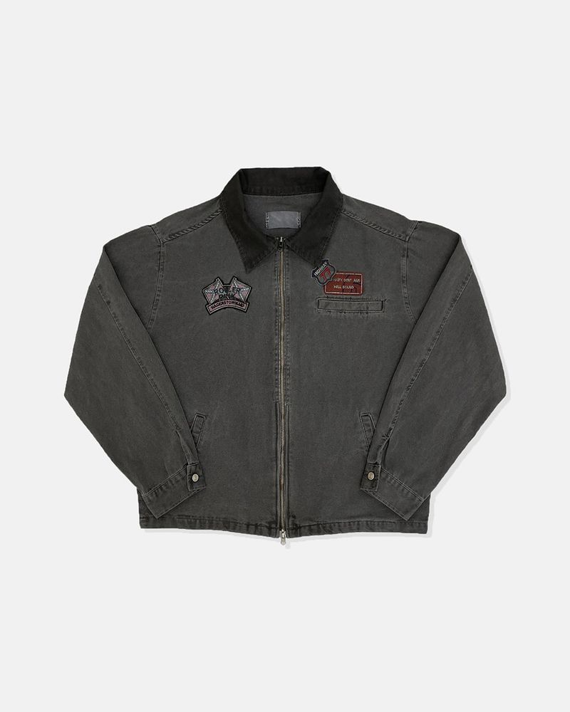 Woven Patch Pigment Work Jacket