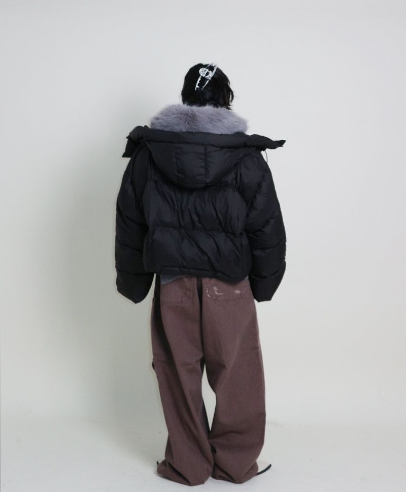 Out String Winter High-Neck Duck-Down Padded Jacket (Light Padded)