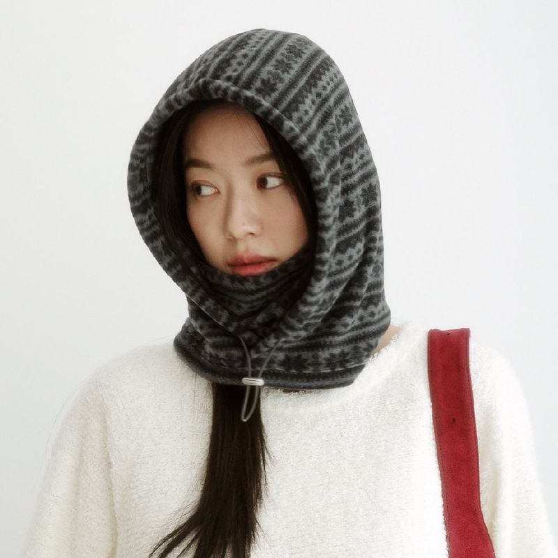 KOOKEESEE（クキシ）の「PolarFleece Balaclava (Snow flower_grey)（Hats）」