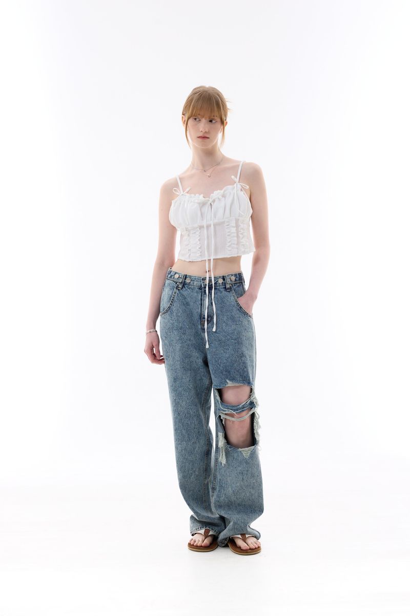 GAGA RIBBON BUSTIER / WHITE